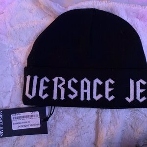 Versace Jeans Collection Black and White Beanie